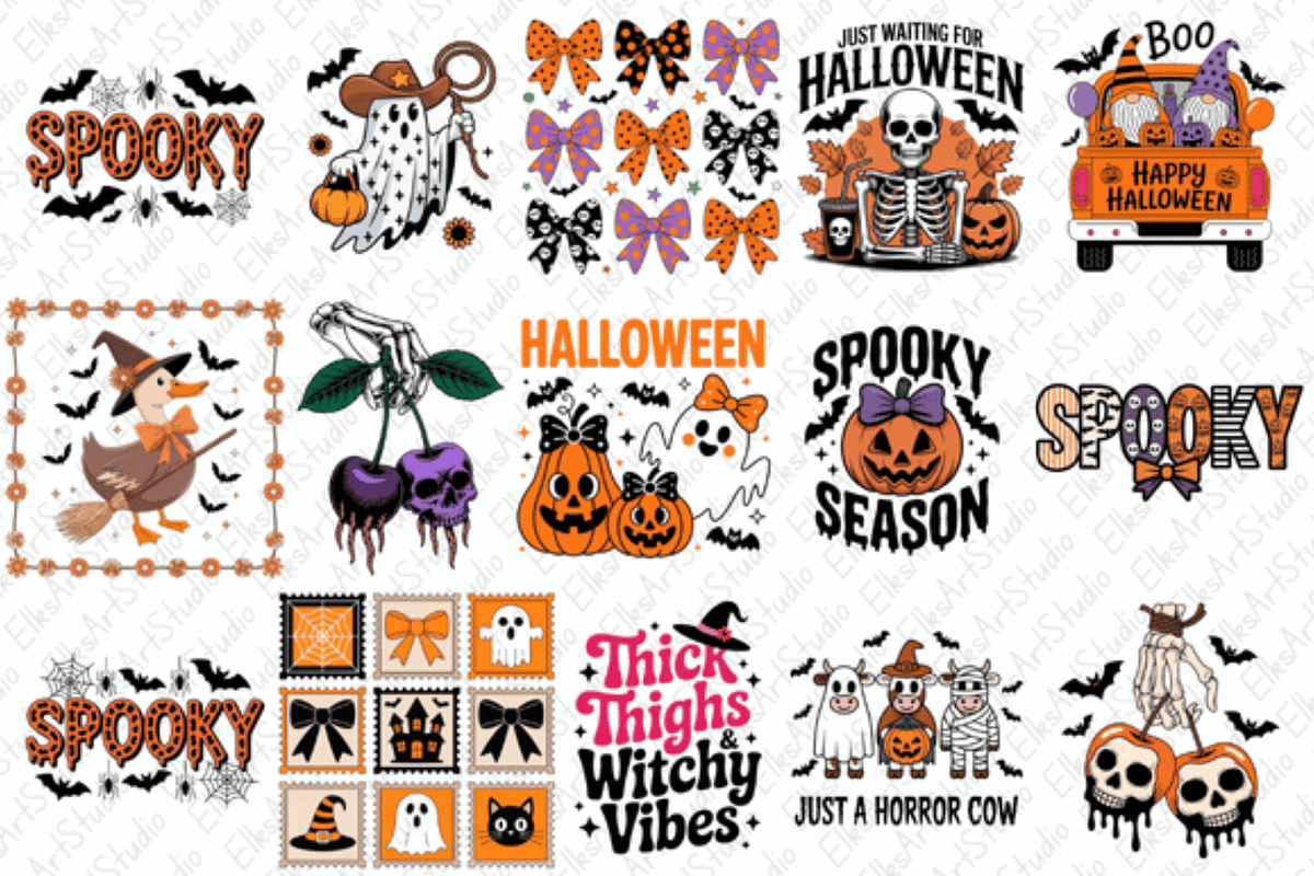 Halloween Clipart Sublimation Bundle, a Decorative Illustration by Dizzy Art Studio (Photo 2 of 2)
