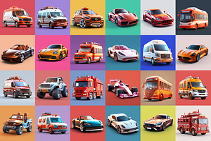 125 Animoji Style Avatars Vehicles