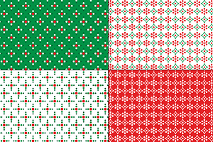 Seamless Red & Green Geometrics