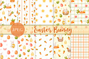 Easter Bunny & Carrots Patterns, a Pattern Graphic by ArtGiftsStudio (Thumbnail 1 of 5)