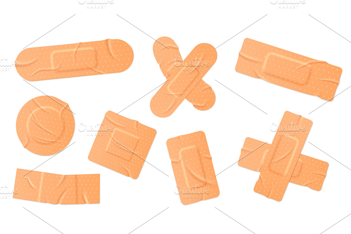 Bandage and adhesive plaster set, an Object Illustration by winwin.art