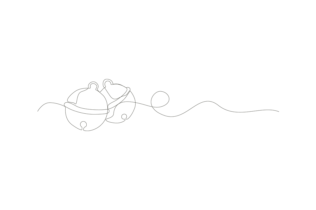 Jingle bell continuous line drawing, an Object Graphic by lawoel (Photo 3 of 3)