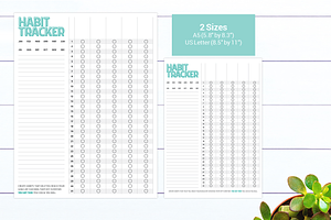 Habit & Goal Tracker - AI, PDF, JPG