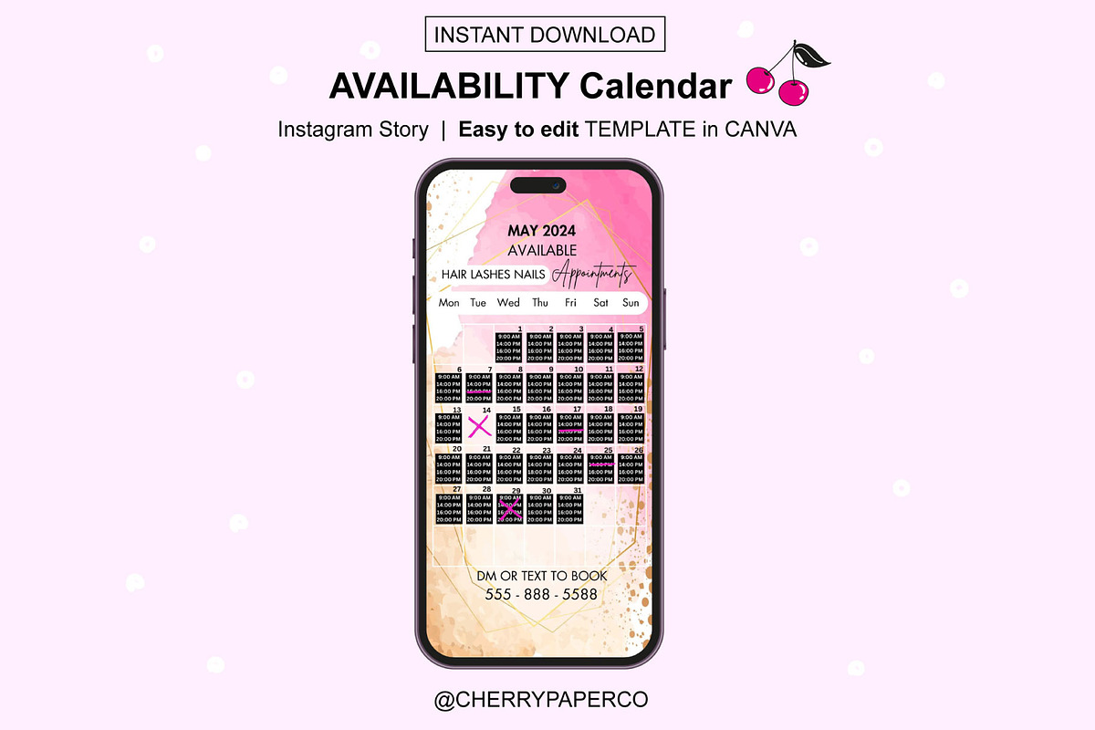 Instagram Story Calendar - MAY, a Social Media Template by Cherry Paper Co (Photo 2 of 2)