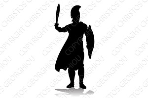 Spartan Silhouette Gladiator Trojan, an Object Illustration by Christos Georghiou