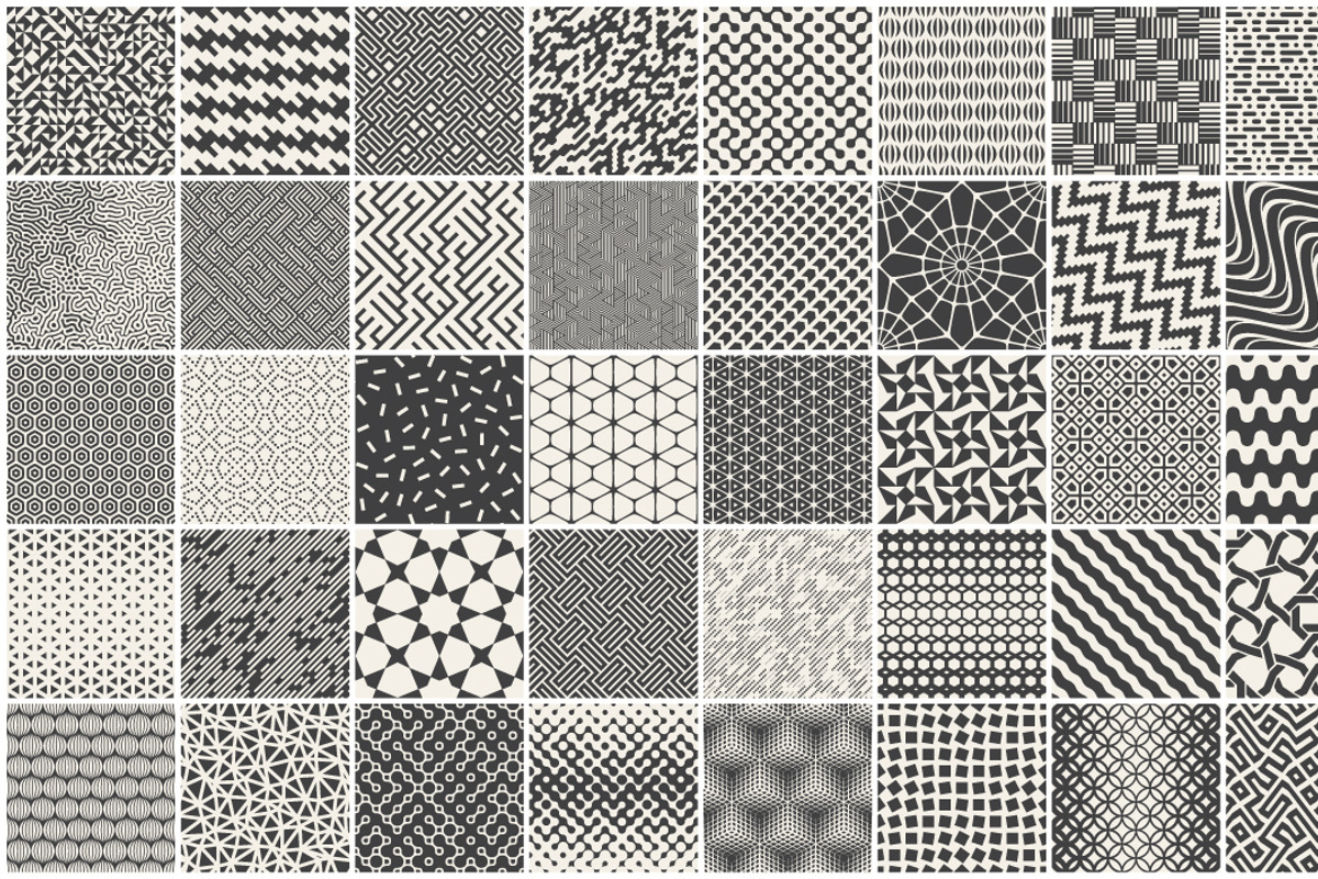 50 GEOMETRIC SEAMLESS PATTERNS, a Pattern Graphic by Creators Club