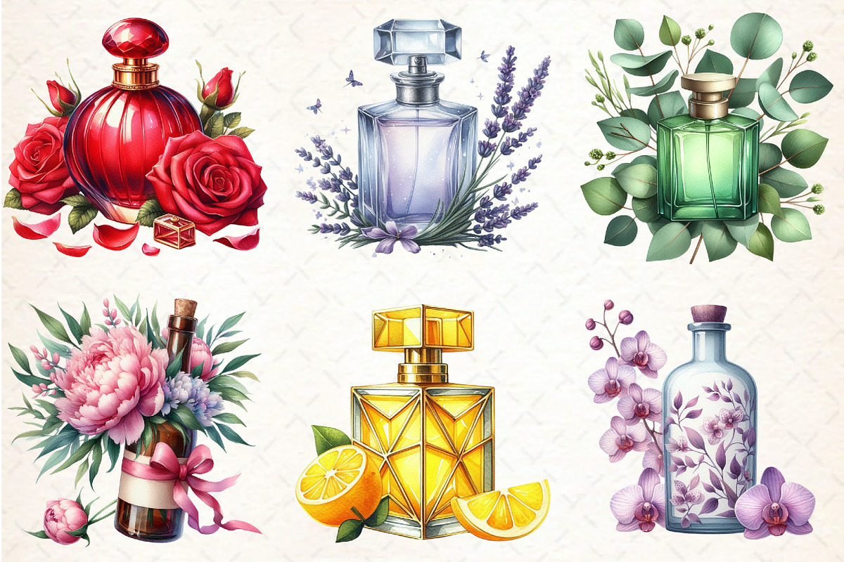 Watercolor Perfume Clipart, an Illustration by Libby Wishes (Photo 7 of 7)