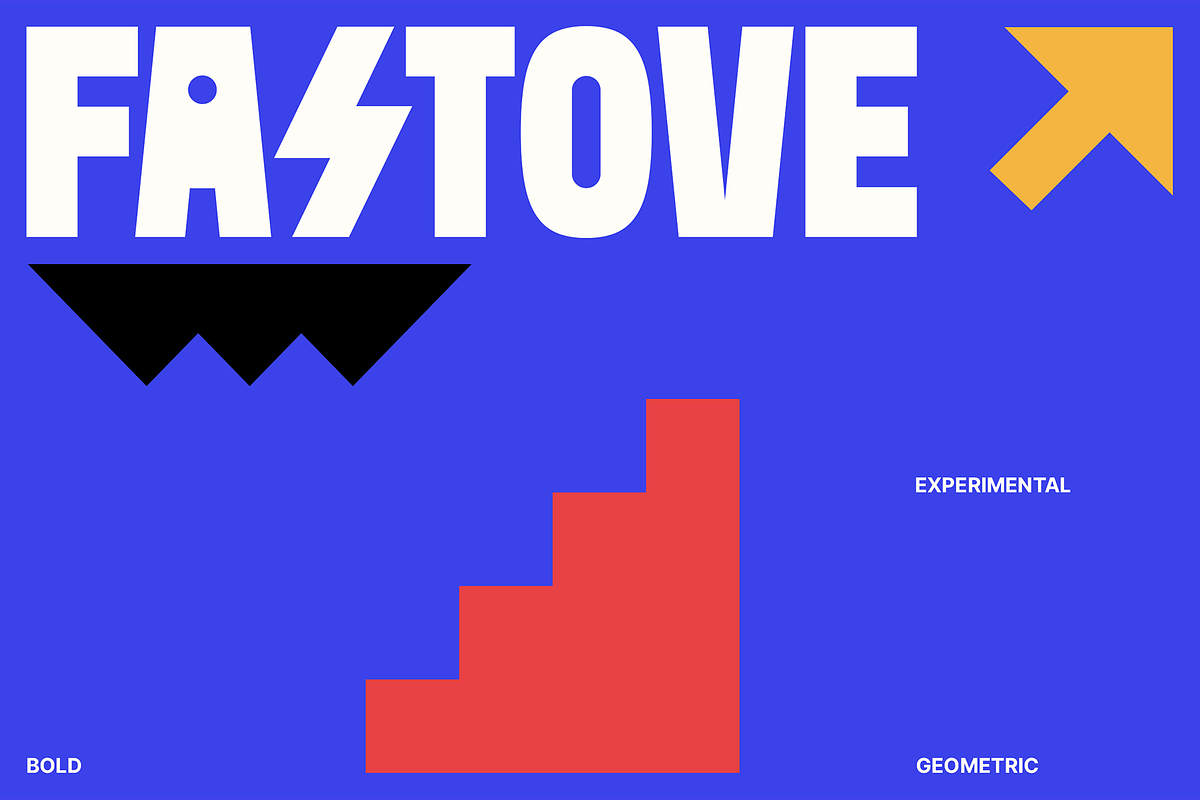 Fastove - Bold Geometric Fonts, a Sans Serif Font by Konstantine Studio (Photo 1 of 4)