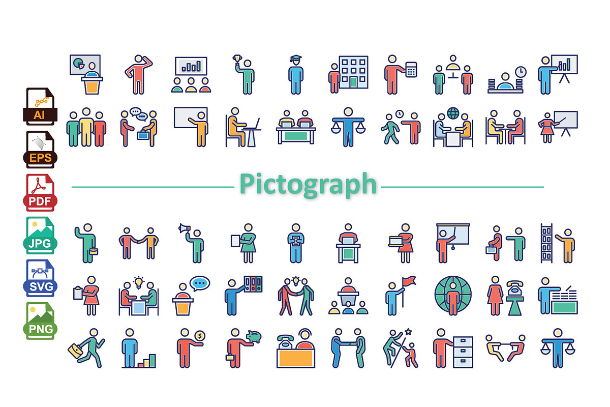 Pictograph Vector Icons, a Solid Icon by Vector Portal (Photo 1 of 6)