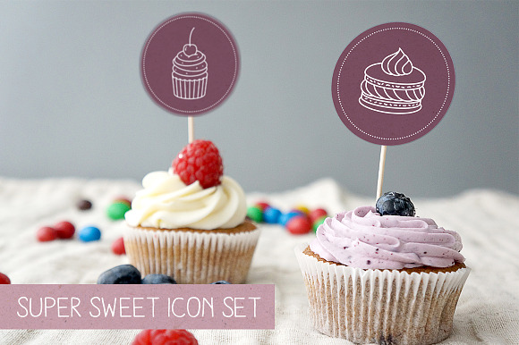 Set Of 22 Desserts And Cakes Icons