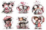 Whimsical Valentine Couple Clipart, an Illustration by Daily.Designs (Thumbnail 5 of 5)