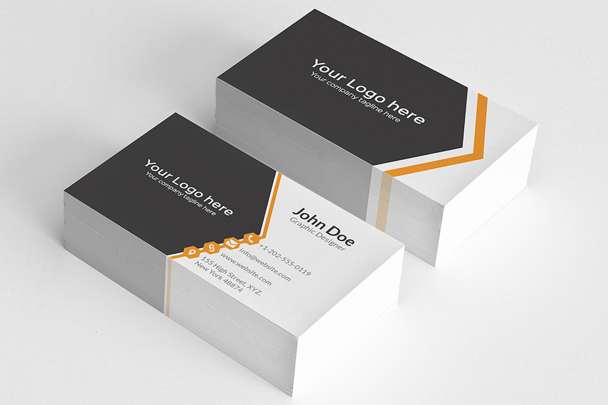 Simple Orange Aero Business Card, a Business Card Template by Shahjhan (Photo 1 of 2)