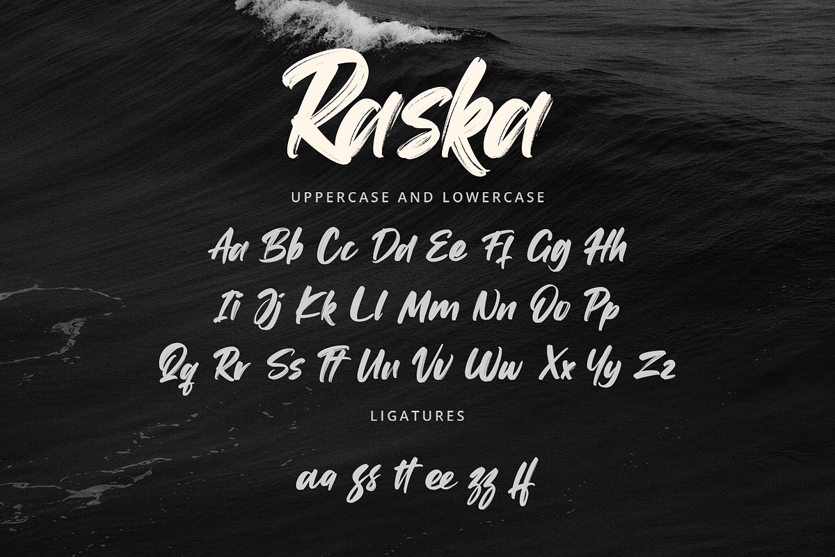 Raska - Brush Rough Font, a Script Font by overlaytemplates (Photo 4 of 5)