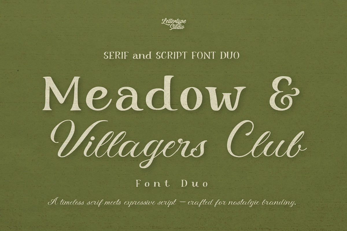 Meadow & Villager Club - Font Duo, a Handwritten Font by Lettertype Studio (Photo 1 of 14)