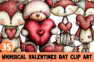 Whimsical Valentines Day Clip Art, a Graphic by CitraGraphics