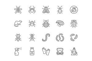 Pests Line Icons