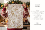 Christmas Tea Towel Mockup, a Household Mockup by EmpaviMockups (Thumbnail 6 of 6)