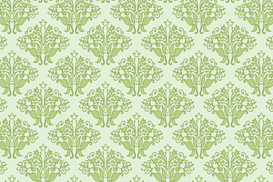 Vector green floral seamless pattern