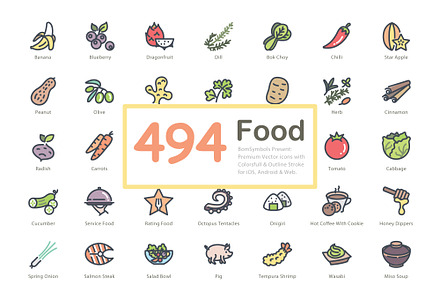 Food Vector Icons, an Icon by BomSymbols