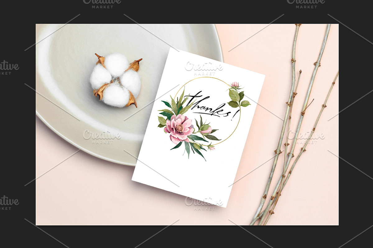 Watercolor Peonies Wreath Clipart, a Decorative Illustration by NKTKNS (Photo 3 of 4)