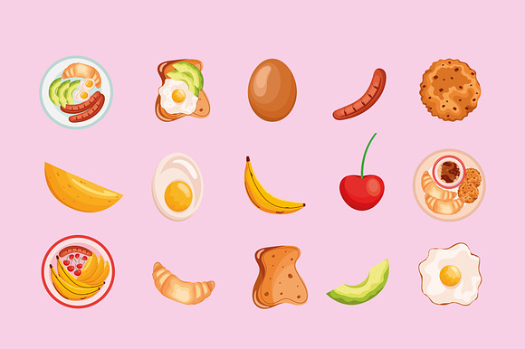 Breakfast Food Icons Set preview 2