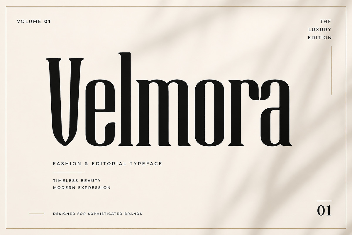 Velmora – Elegant Display Serif Font, a Serif Font by Wow Magic (Photo 1 of 5)