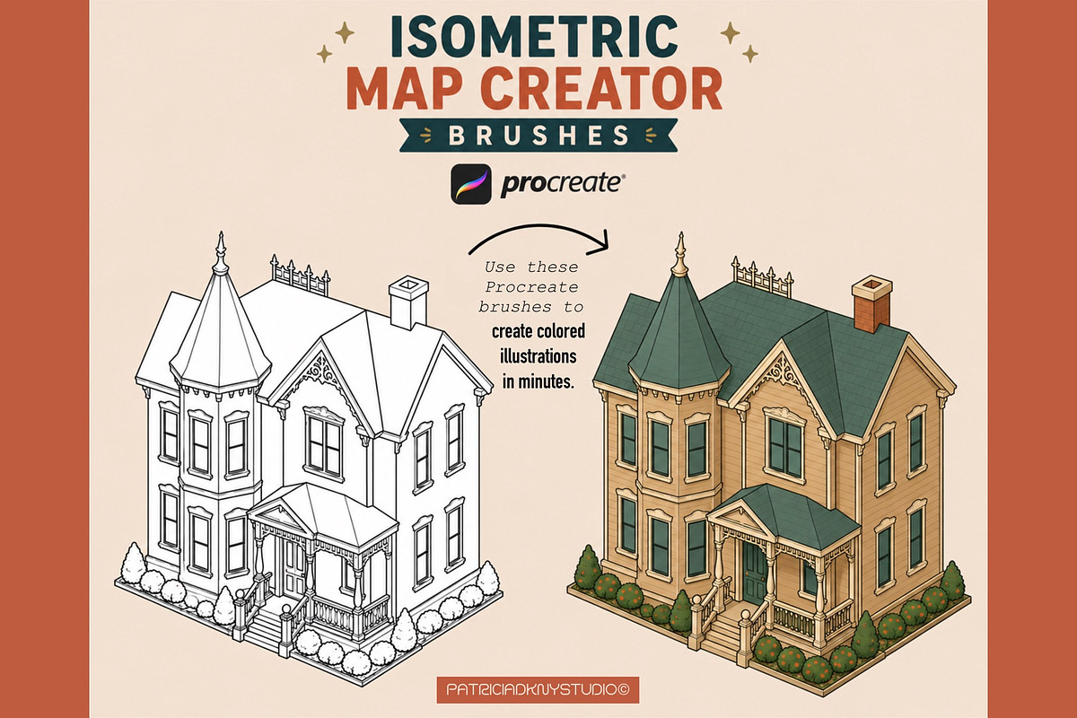 Procreate Isometric Map Creator, a Brush Add-On by PDknyStudio (Photo 5 of 9)