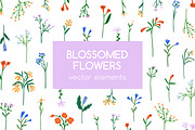 Flowers, blooming plants. Floral set, a Decorative Illustration by Good Studio (Thumbnail 1 of 5)