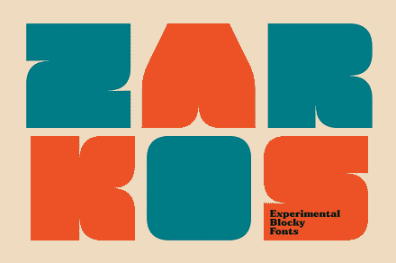 Zarkos - Experimental Blocky Fonts, a Sans Serif Font by Konstantine Studio