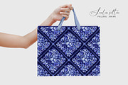 Blue Floral Portugal Mosaic Pattern, a Pattern Graphic by SirenaArt (Thumbnail 11 of 14)