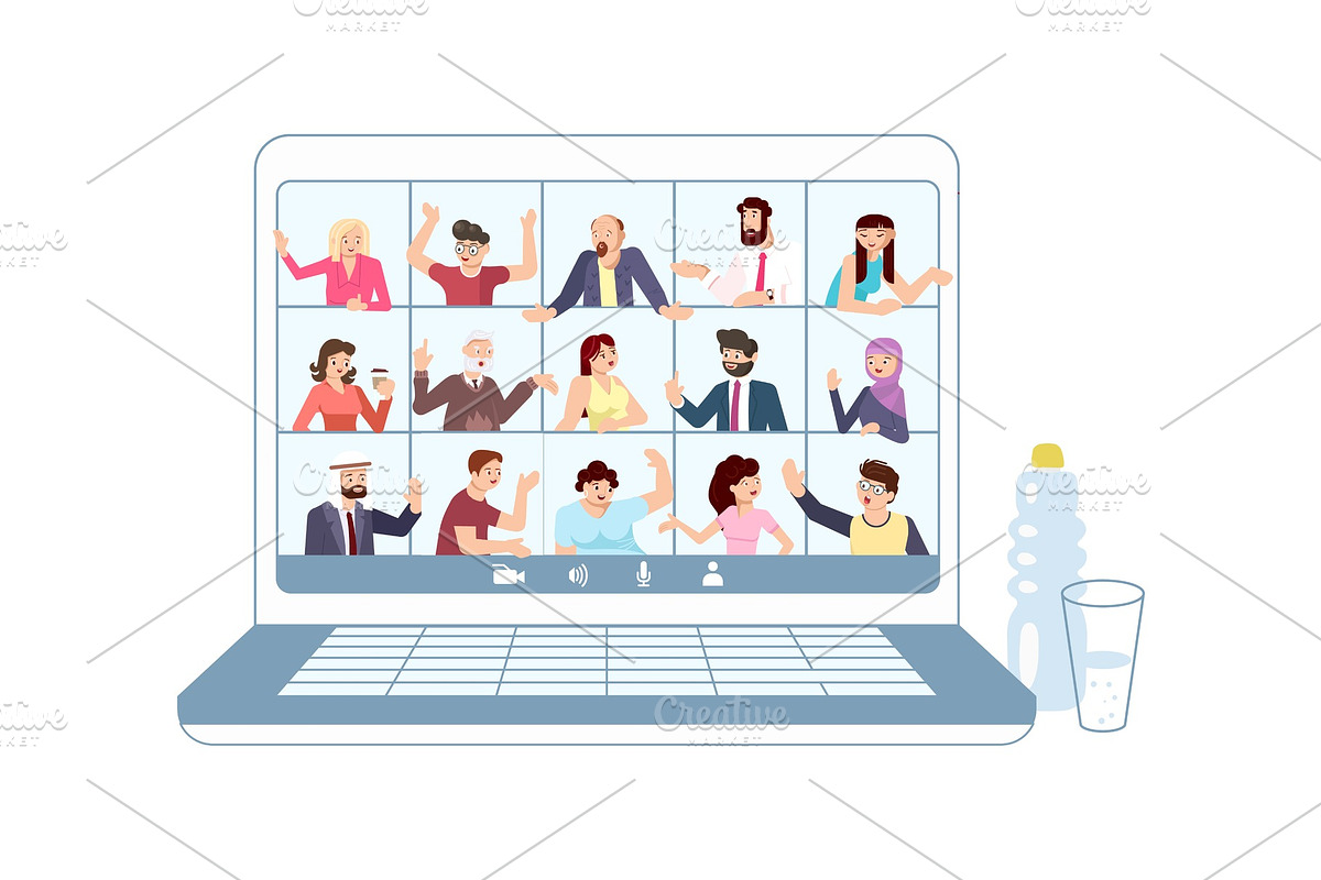 Laptop with online meeting, an Education Illustration by Lucky Shop