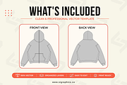 Full-Zip Hoodie Vector Template, a Hoody Mockup by S.i. Graphics (Thumbnail 2 of 3)
