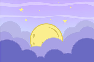 moon and sky night landscaped vector, a Decorative Illustration by zyxroun shop