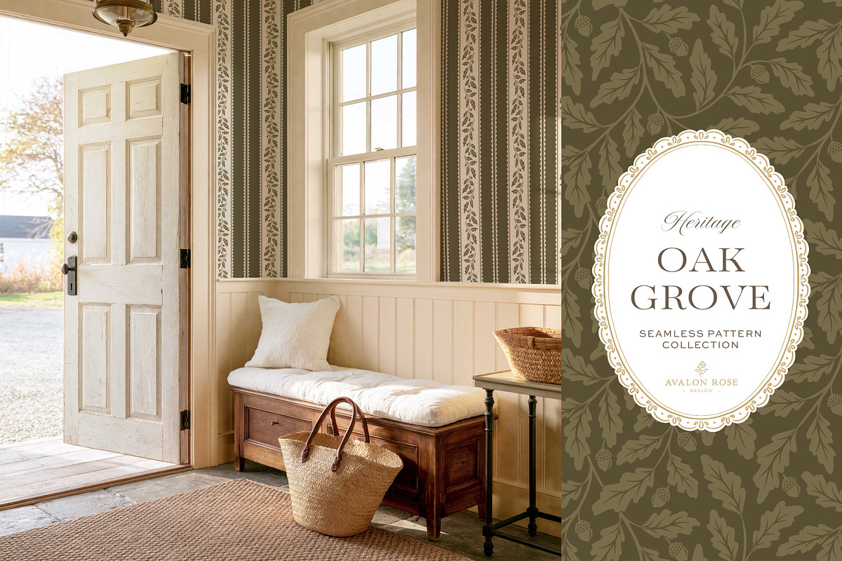 Oak & Acorn Autumn Patterns - Olive, a Pattern Graphic by Eclectic Anthology (Photo 10 of 13)