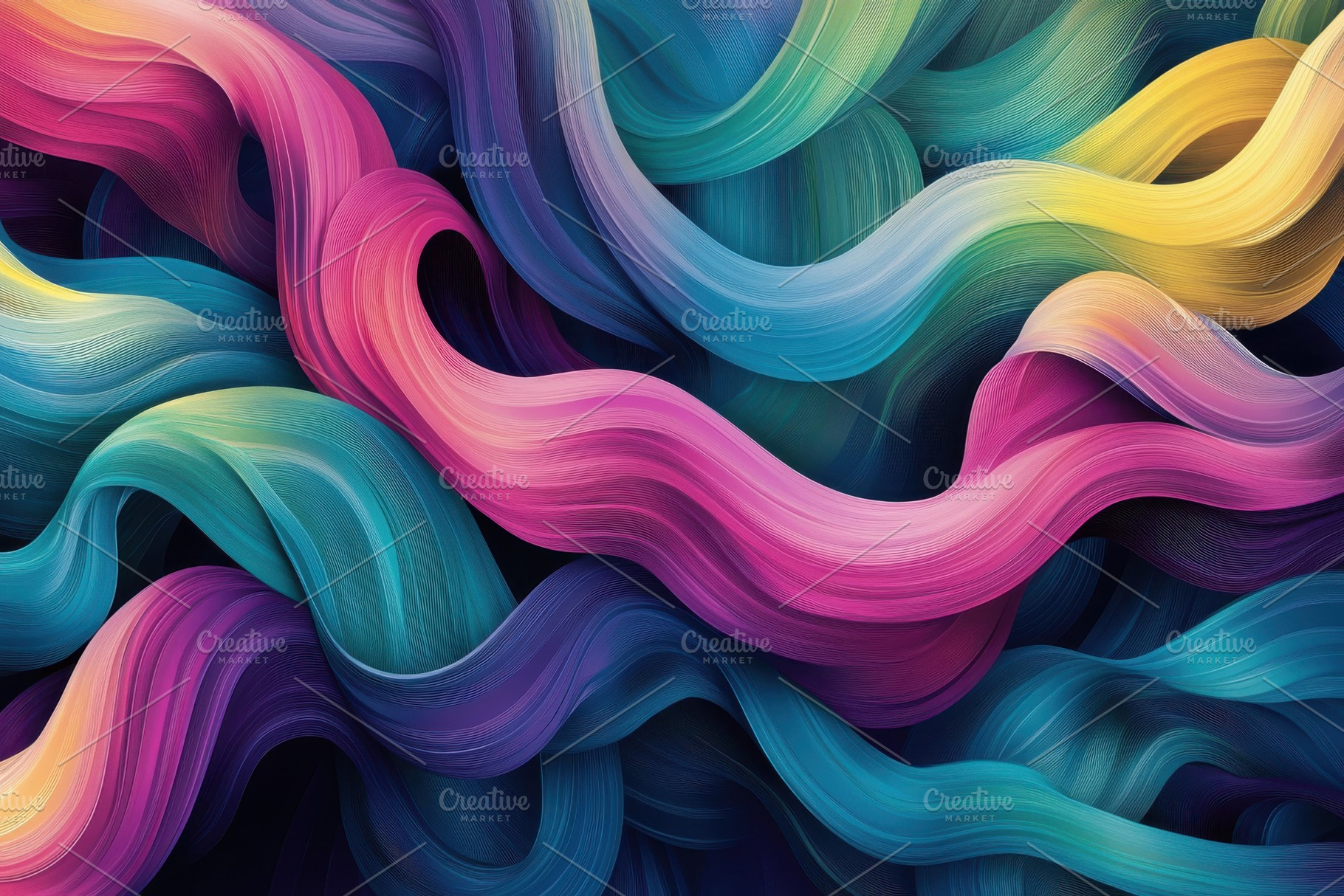 Abstract Colorful Swirling Waves Dyn, a Photo by Pixeness Studio