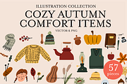 Cozy Autumn Comfort Items, a Seasonal Illustration by Studio Mei Design (Thumbnail 1 of 9)