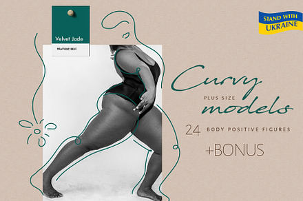 Curvy BODY POSITIVE art Velvet Jade