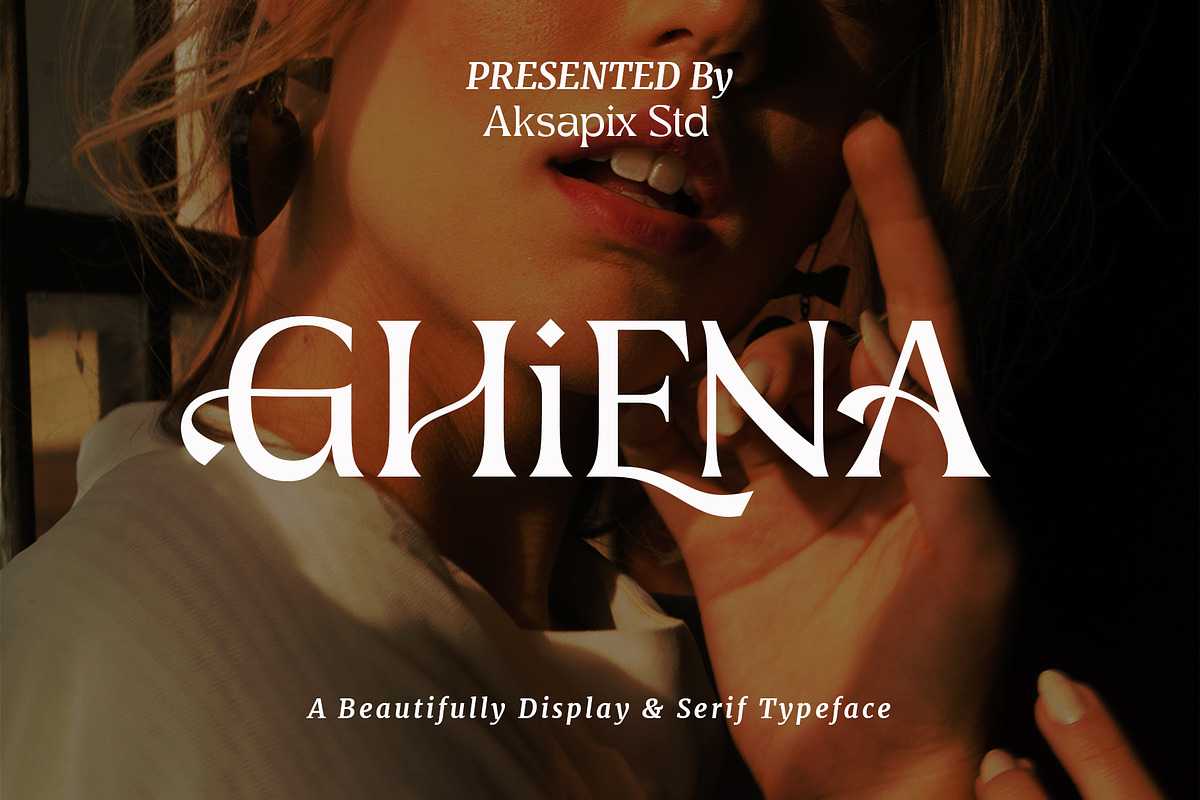 Ghiena - Display Serif Typeface, a Serif Font by Aksapix Studio (Photo 1 of 10)
