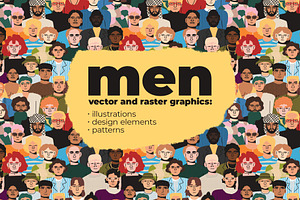 Men. Vector and raster graphics