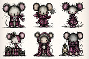 Whimsical Christmas Mouse Clipart, an Illustration by Dream Creation (Thumbnail 4 of 7)