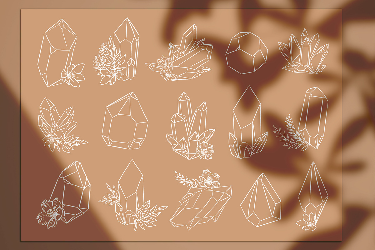 Crystals flower Stamps Procreate, a Brush Add-On by MakeMyPlaceDesign (Photo 2 of 2)
