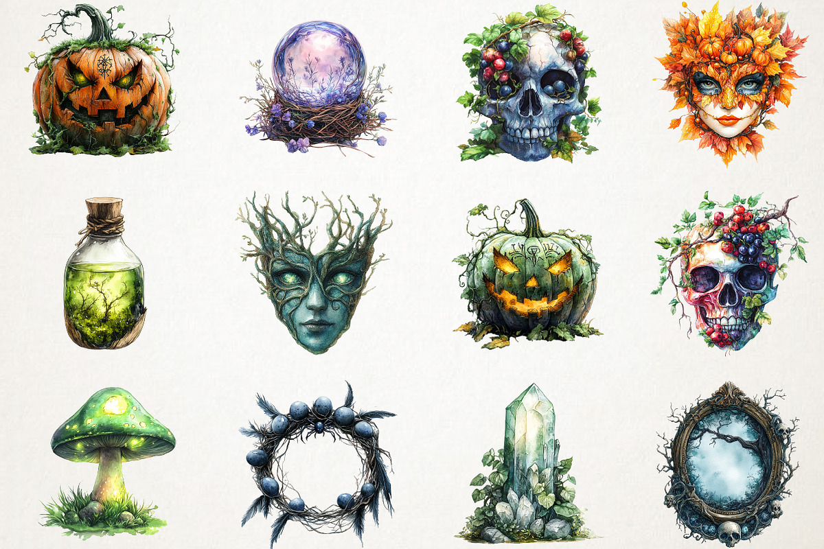 Halloween Forest Nymph Fray Clipart, an Illustration by RobertsArt (Photo 4 of 7)