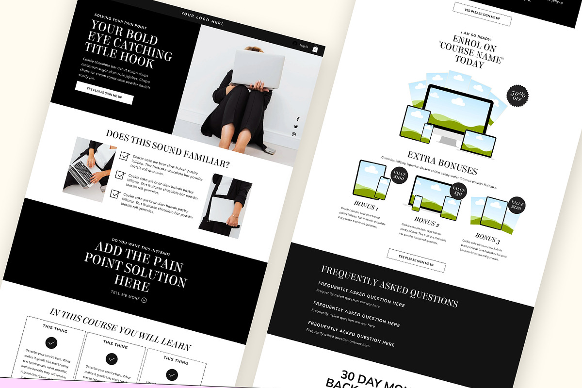 Dark Minimalistic Wix Sales Template, a Wix Template by Template Twist Shop (Photo 8 of 10)