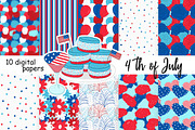 4th of July Bright Pattern, a Pattern Graphic by GlamArtZhanna (Thumbnail 2 of 3)