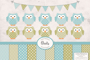 Vintage Boys Owl Vectors & Papers, an Animal Illustration by Amanda Ilkov