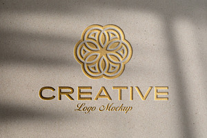 Debossed Gold Foil Logo Mockup