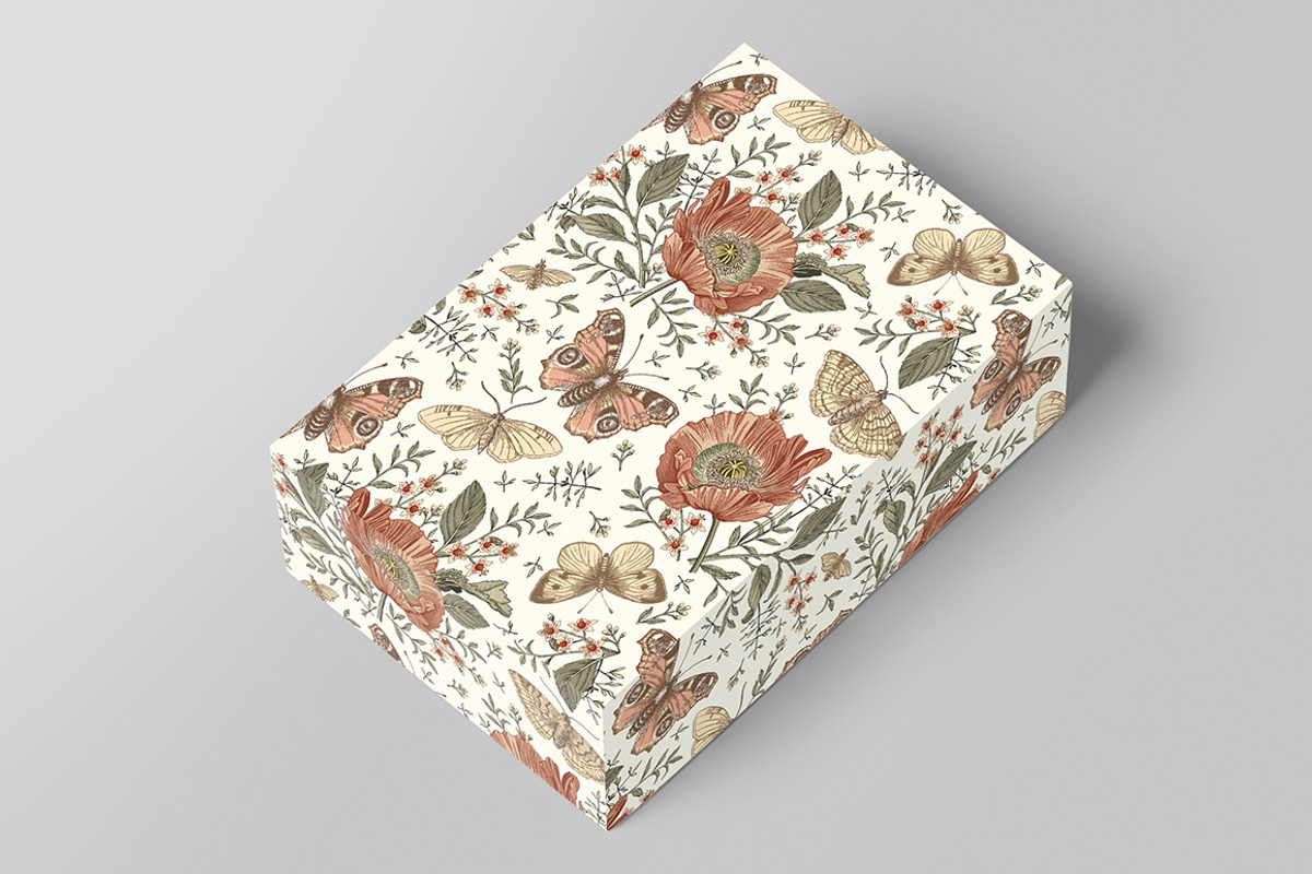 Wedding Butterflies Poppy Poppies, a Pattern Graphic by Vintage (Photo 10 of 13)