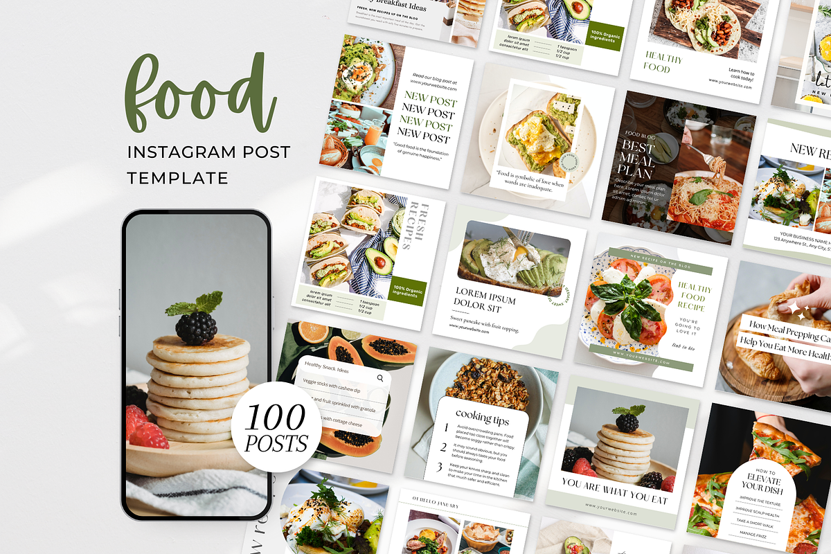 Food Instagram Post Template, a Social Media Template by ShopRShop (Photo 1 of 10)