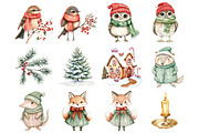Watercolor Christmas Stories Clipart, a Seasonal Illustration by CitraGraphics (Thumbnail 4 of 5)