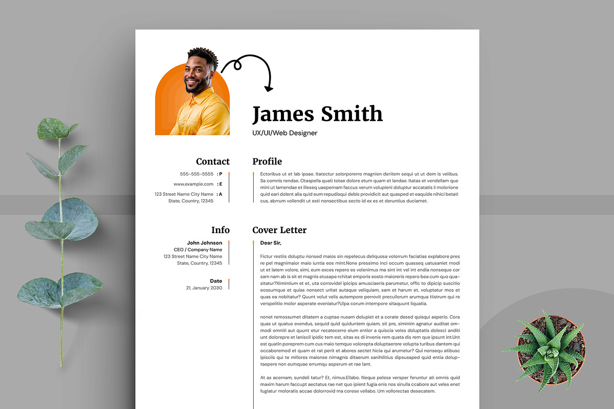 Creative Resume Template Cover Leter, a Resume Template by PixelStudio (Photo 3 of 6)